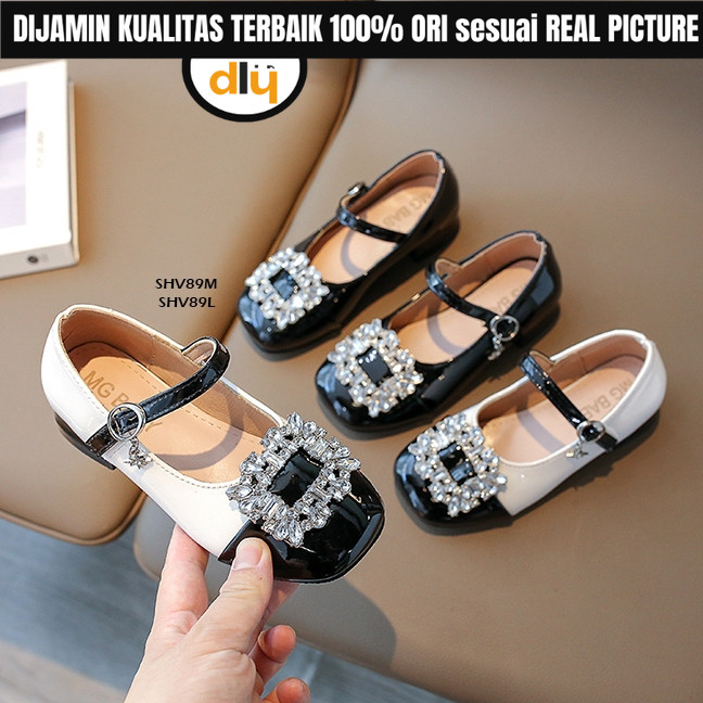Sepatu Heels Pesta  Lebaran Princess Flat shoes Anak Perempuan Remaja Import 2 3 5 7 tahun