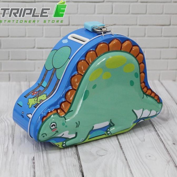 Celengan Kaleng / Saving Box Dino Lucu dan Imut terjamin - Hijau