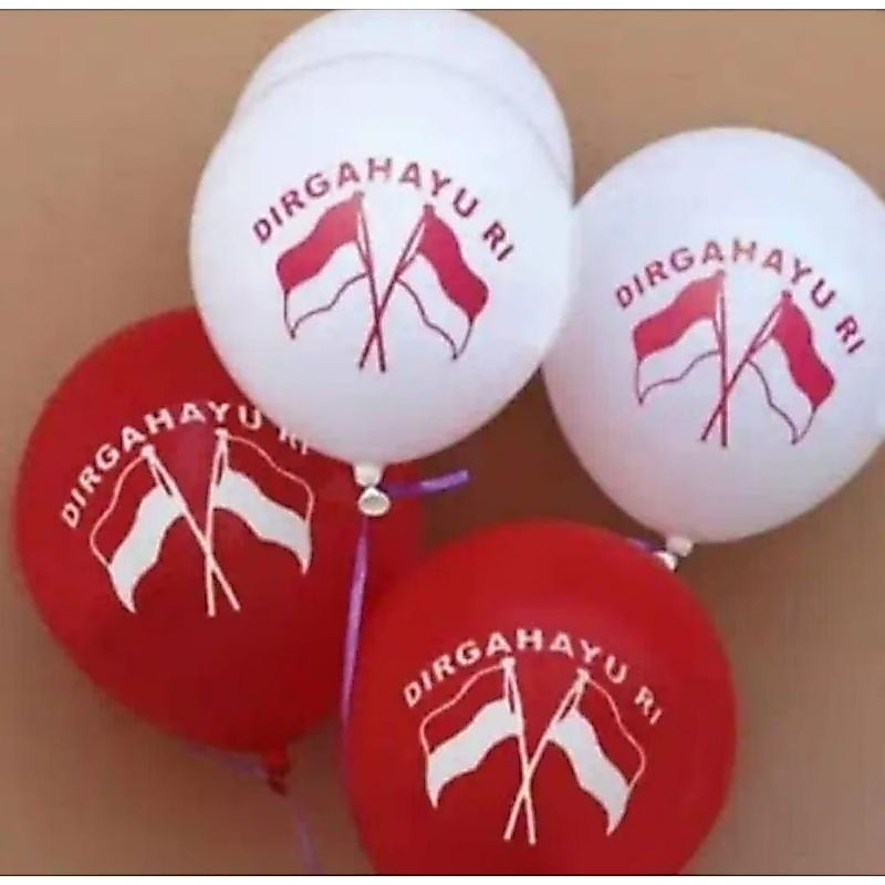 100 PCS BALON DIRGAHAYU RI - 100 PCS BALON TULISAN I LOVE YOU / BALON I LOVE YOU - BALON MERAH PUTIH
