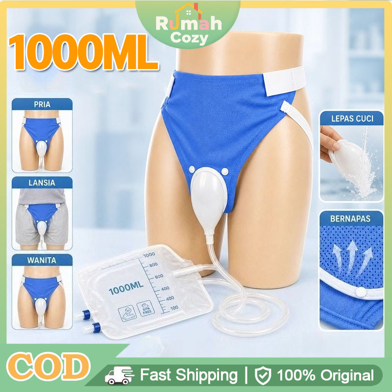 1000ML Urine External Urine Bag Kantong Pipis Silikon Eksternal Kateter Anti Bocor Dapat Dicuci Kate
