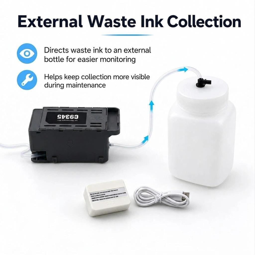 DTF External Waste Ink System C9345 Resetter Maintenance Tank Sublimation Printer For Epson L18050 L