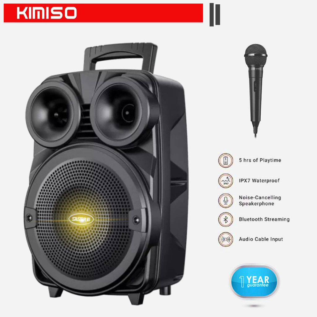 Speaker Aktif Bluetooth Kimiso 3381 With Mic/Speaker Bluetooth Polytron Full Bass Music Party Cod