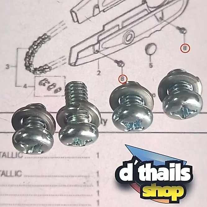 Baut baud Ketengkas BR81064 tutup rante Besi Honda Karisma 125 D KPH Kirana 125 ( 4pcs )