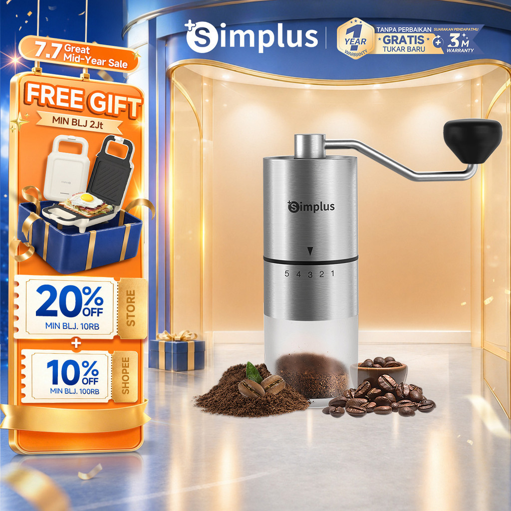 Simplus Penggiling Biji Kopi Manual 25g Coffee Grinder Handheld Manual Baja Tahan Karat