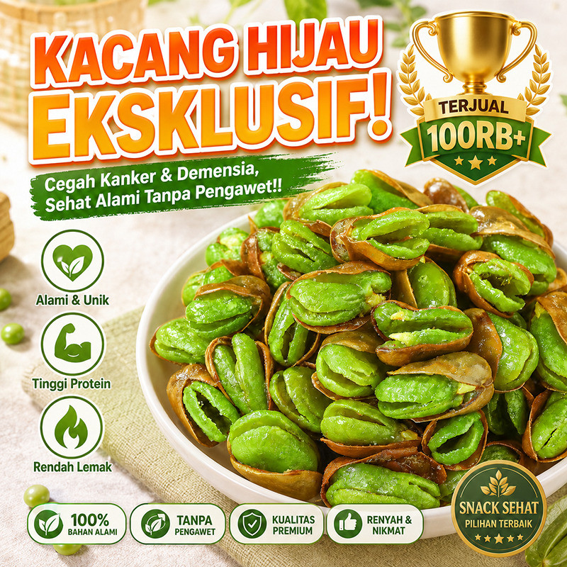 [Wasabi Pedas Renyah] Kacang Broadbean Hijau Asli Baoshan / Kacang Kupas/Kacang Polong Hijau /Broad 