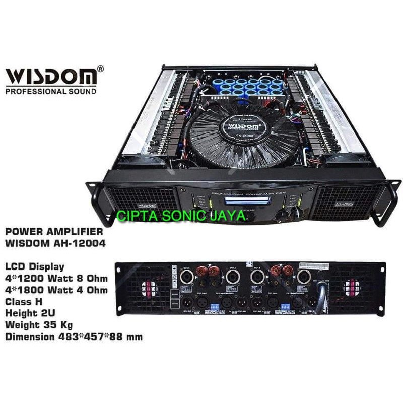 (HARGA TERBAIK) wisdom AH12004 / AH-12004 / AH 12004 power amplifier ORIGINAL WISDOM - PRODUK BERKUA