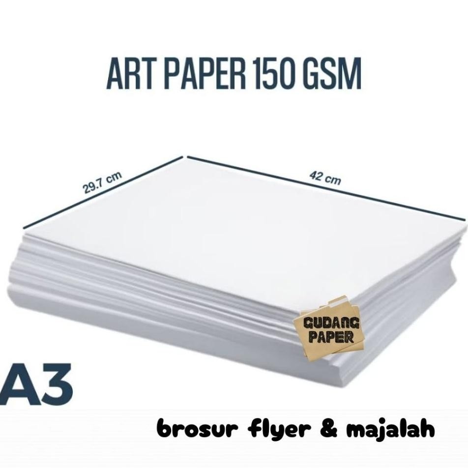 Kertas Art Paper A3 150 Gsm Isi 50 Lembar / Kertas Art Paper 150 Gsm A3