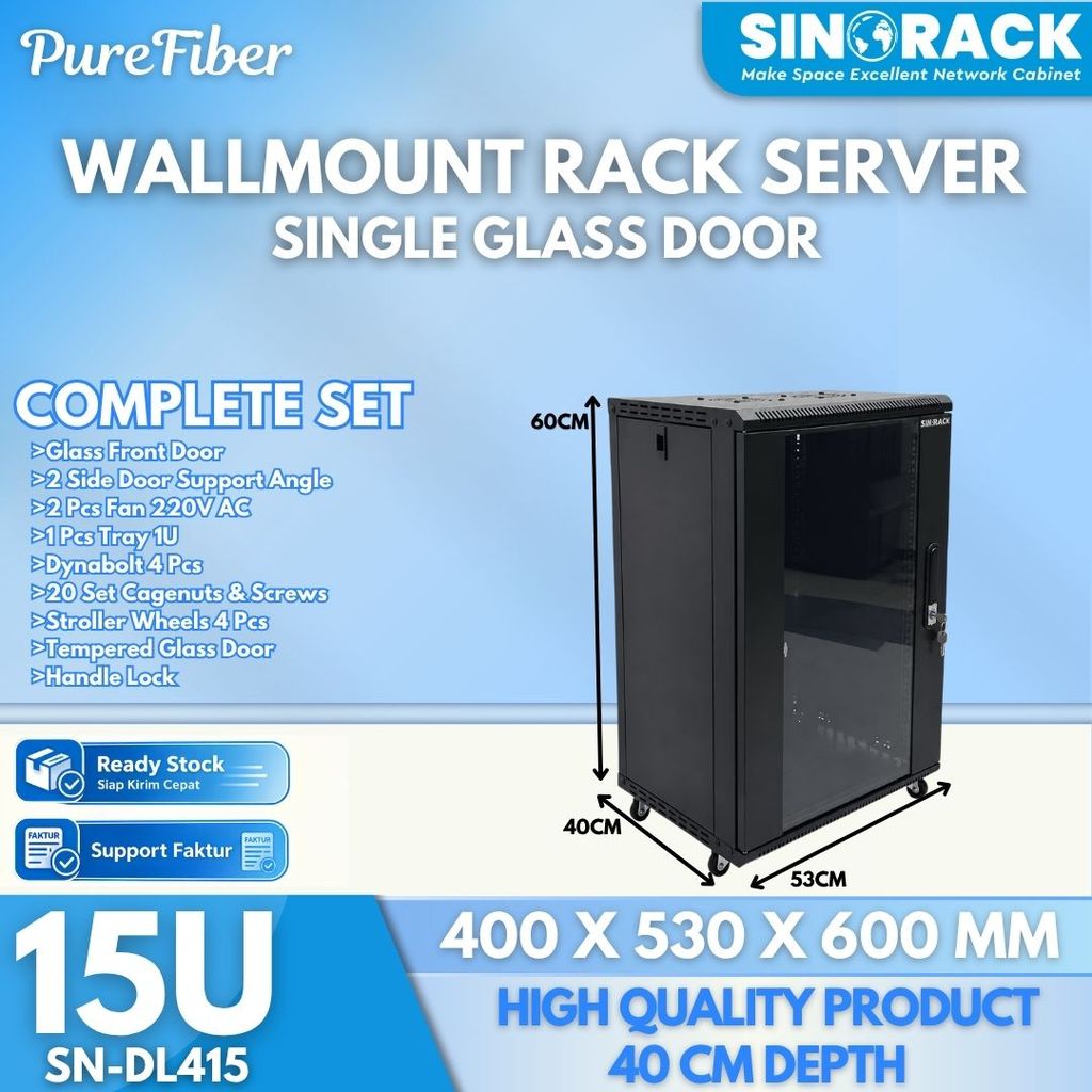 Sinorack Wall Mount Rack Server 15U Small