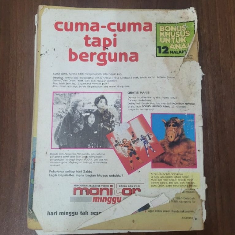 Majalah mingguan anak - Ananda nomor 51 tahun 1989