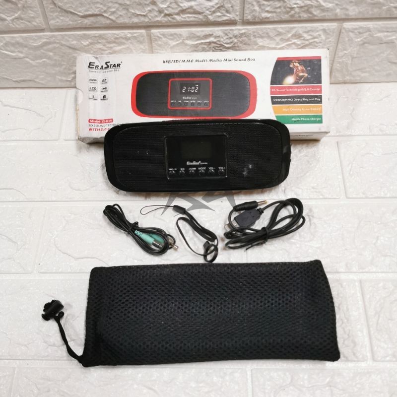 III ERA STAR ES H3A MINI SPEAKER SOUND BOX PORTABLE KECIL VINTAGE JADUL USB SD MMC CARD MURAH MP3 PL