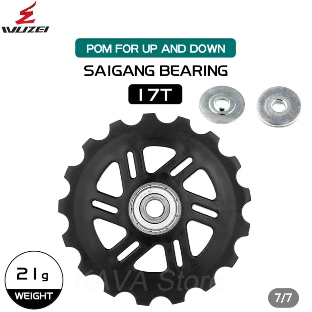 Foto Pulley RD Wuzei Nylon 17T fiber jockey wheel seal bearing cnc alloy 17T Shimano Sram