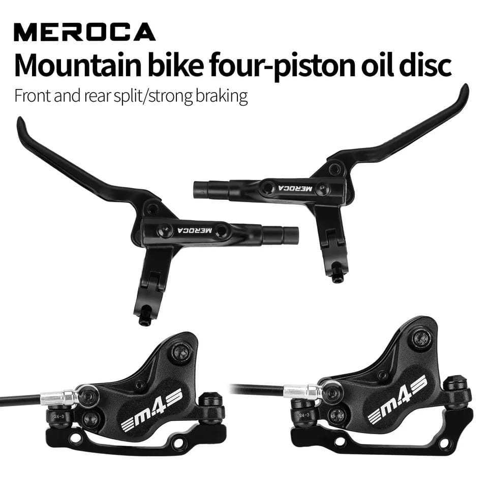 Foto Meroca M4S M4 Brakeset 4 Piston Brake Set Hydraulic 4 Piston Rem Cakram Sepeda Hidrolis 4 piston