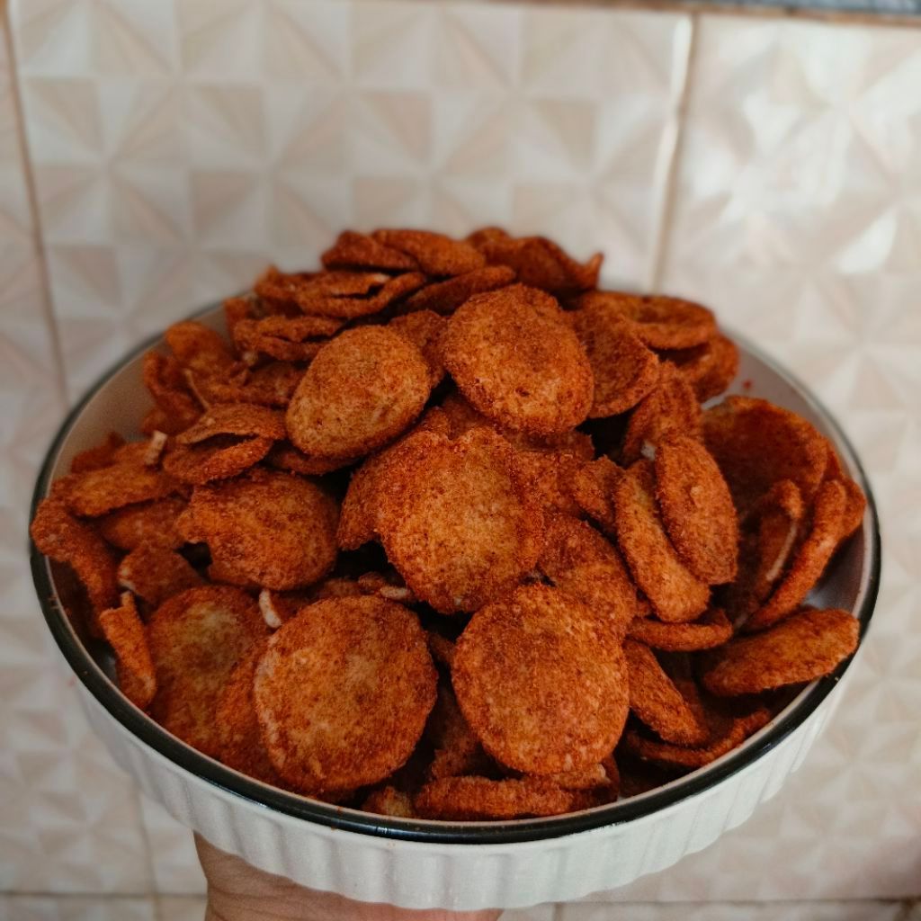 kripset iteng pedes mantap kemasan 250gr & 500gr