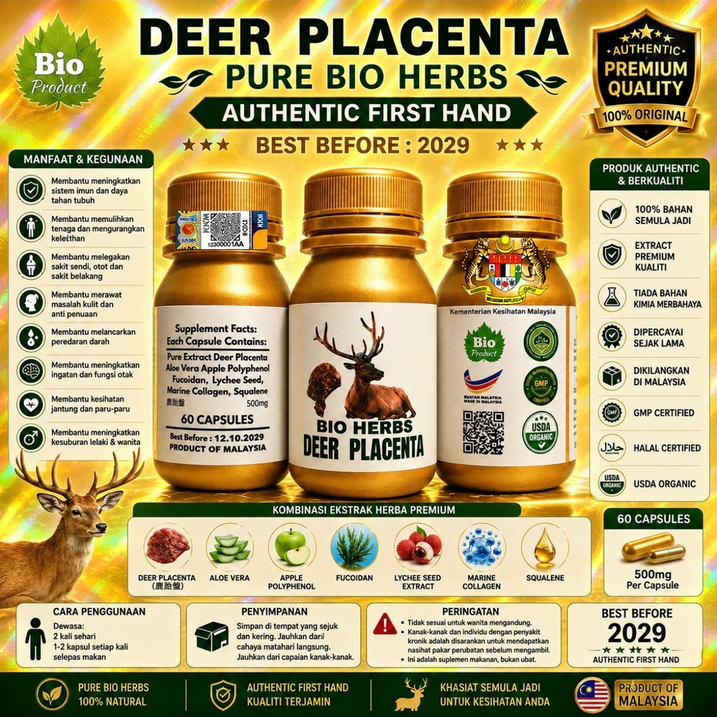 DEER PLACENTA NEW ZEALAND EXTRACT PURE ORIGINAL PLASENTA RUSA PREMIUM SP