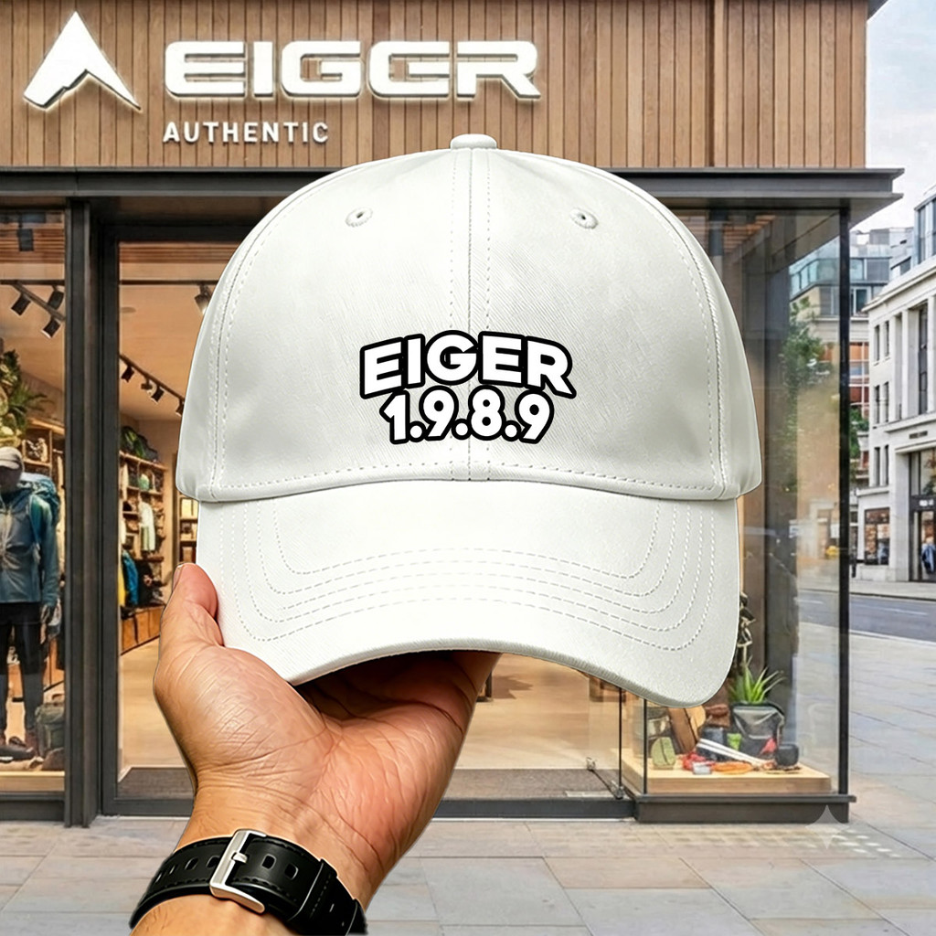 Topi Eiger Original Premium Hat Cowok Bisa Pilih Warna Anti Panas Luxury Cotton Desain Bubble Font 1