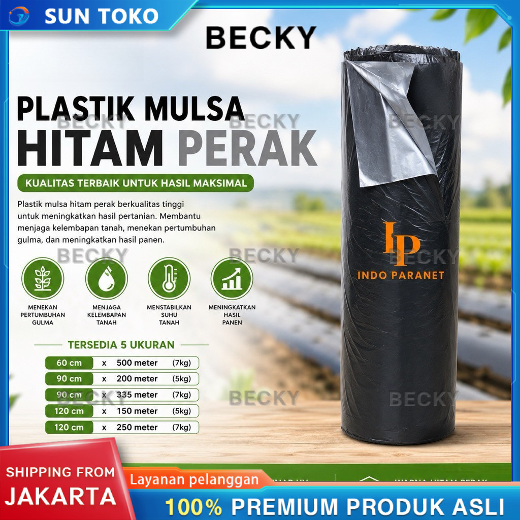 PLASTIK MULSA HITAM PERAK | 60cm 90cm 120cm | 1 ROLL TANAM CABAI MELON TOMAT