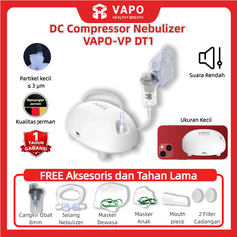 Compressor Nebulizer VAPO VP-DT1 Nebulizer Air Compressing Portable Mini Terapi Pernapasan