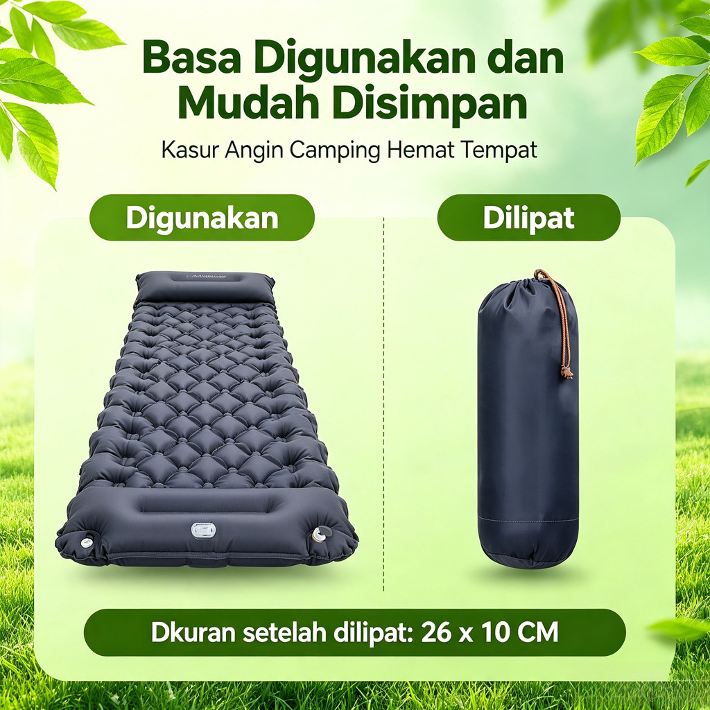 Matras angin berkemah, matras inflatable, matras tiup camping, tempat tidur outdoor, matras camping 