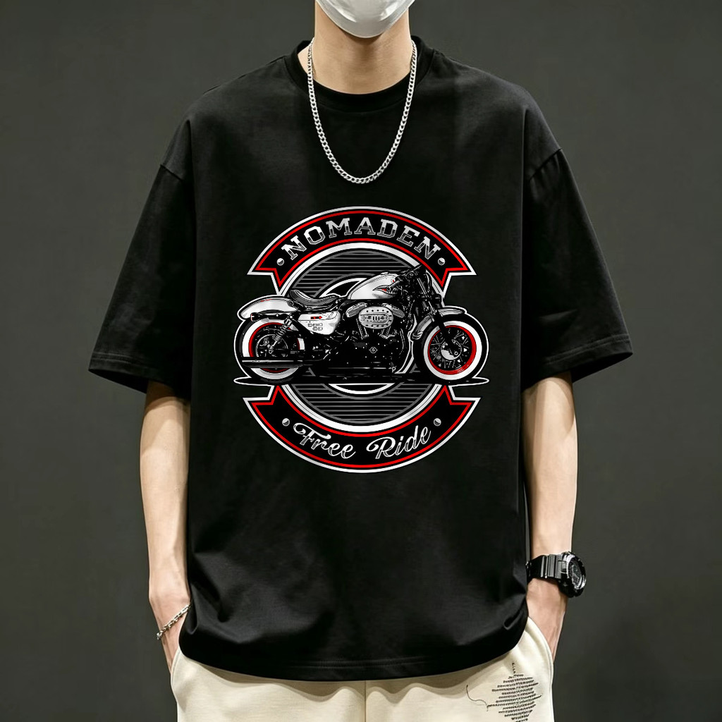 Kaos Pria Motor Nomaden Free Ride Kaos Vintage American Style T Shirt Unisex Desain Retro Biker Sabl