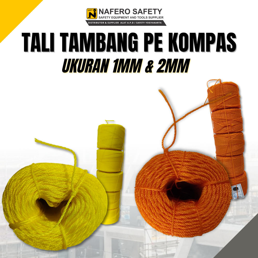 Tali Tambang Plastik 1 MM & 2 MM PE KOMPAS Tali Layang Layang Tali Pertanian Tali Bangunan
