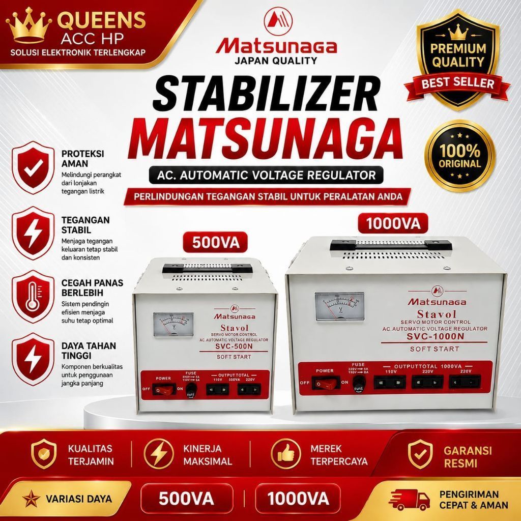 STABILIZER MATSUNAGA STAVOL/ AC AUTOMATIC VOLTAGE REGULATOR