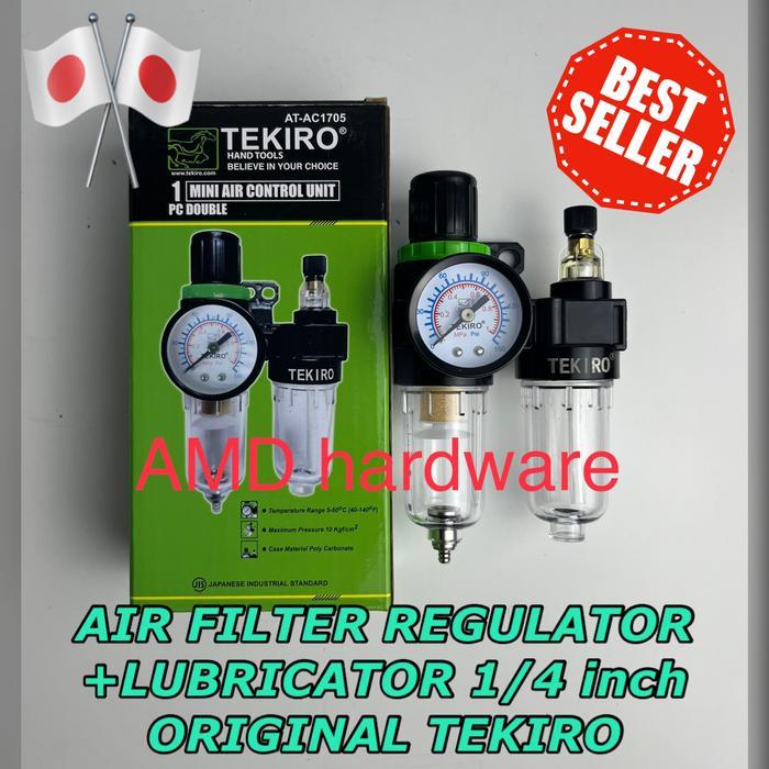 AIR FILTER REGULATOR+LUBRICATOR DOUBLE Kompresor Angin ORIGINAL TEKIRO - TEKIRO JAPAN