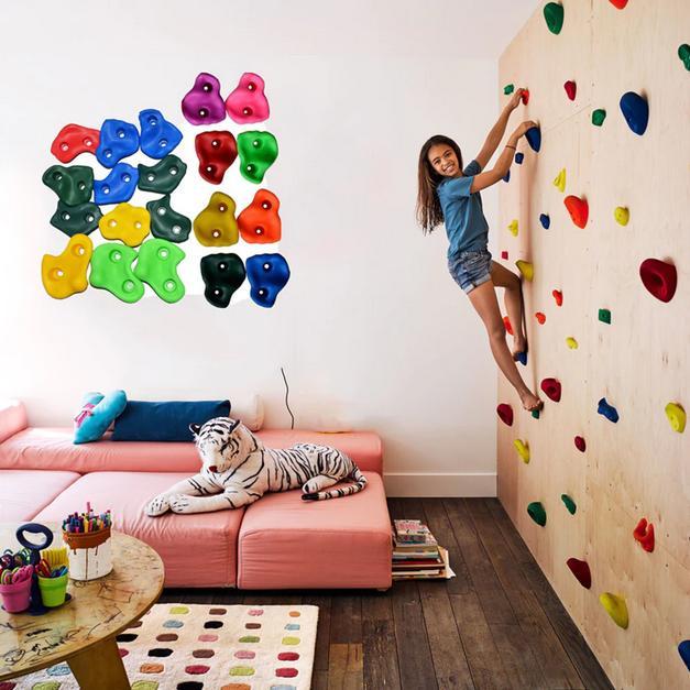12pcs Climbing Holds Panjat Tebing Anak Wall Climbing Holds Indoor Outdoor Warna-warni