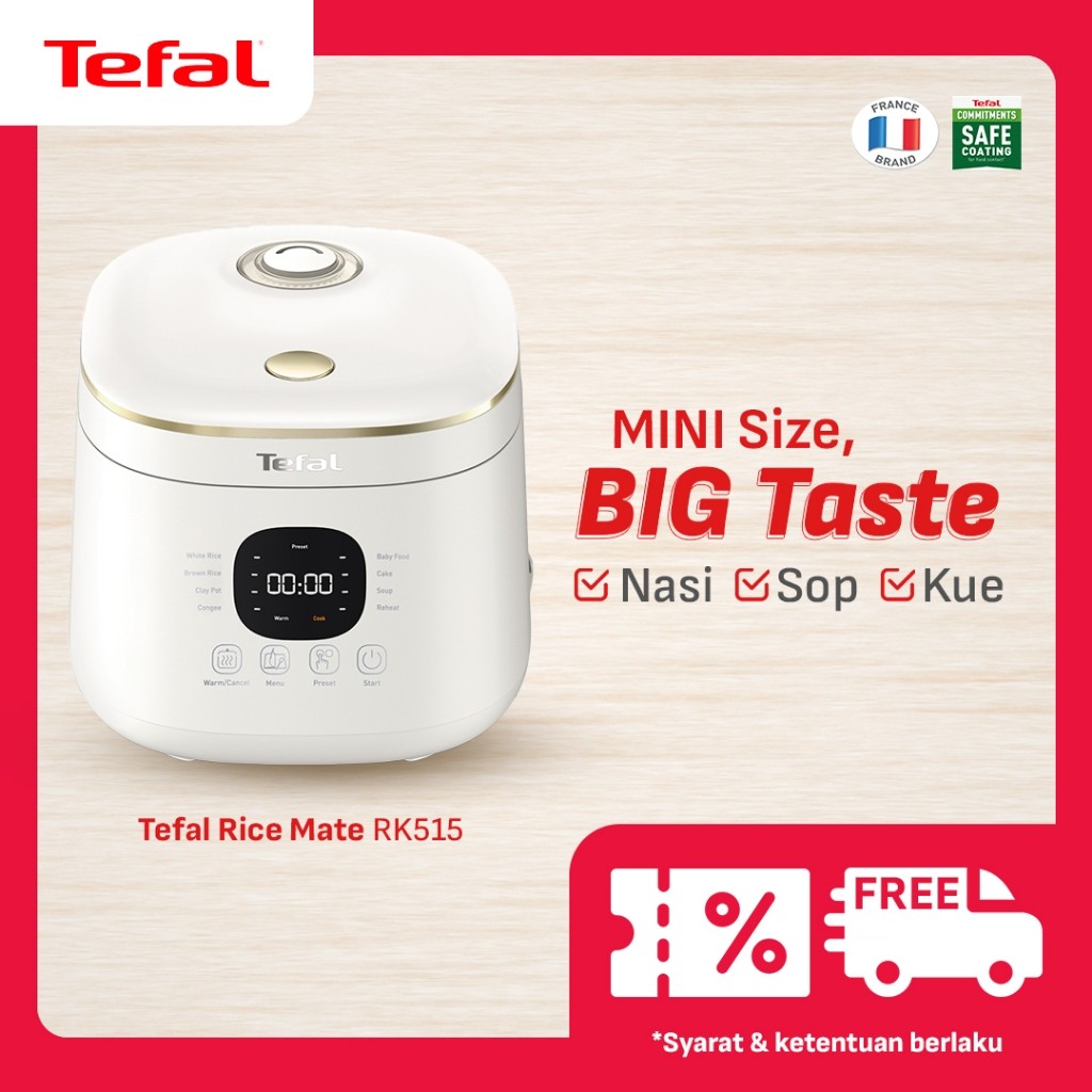 TEFAL Rice Cooker 0.8 Liter Mini Fuzzy 4C RK515167