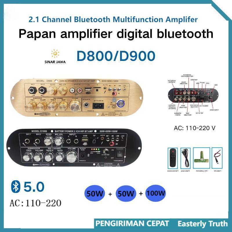 COD Power Amplifier F14Amplifier Digital Bluetooth Papan Daya Besar D900/D800/D1000 Sistem 2.1CH 12V