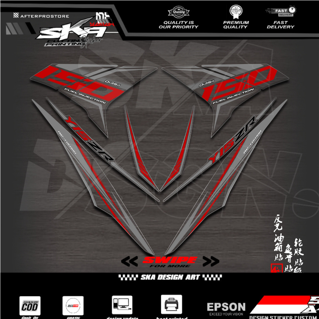 STRIPING MX KING 150 TRANSPARAN UV MOTIF A01 STICKER Y15ZR SNIPER MXi 150 STIKER MX KING 150 BENING
