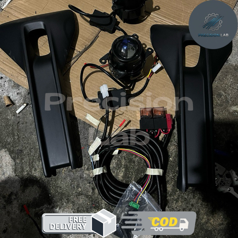 Paket foglamp brio 2024 biled 3in cover foglamp original 2023 kabel set relay lampu kabut projie - P