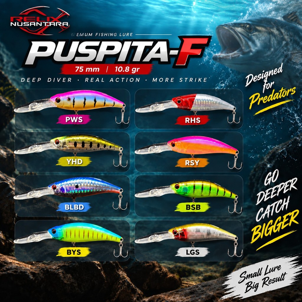 UMPAN LURE MINNOW RELIX NUSANTARA PUSPITA F FLOATING