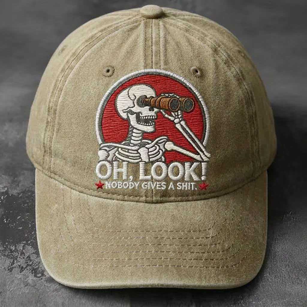 Topi baseball bordir gaya Amerika, efek washed dan vintage