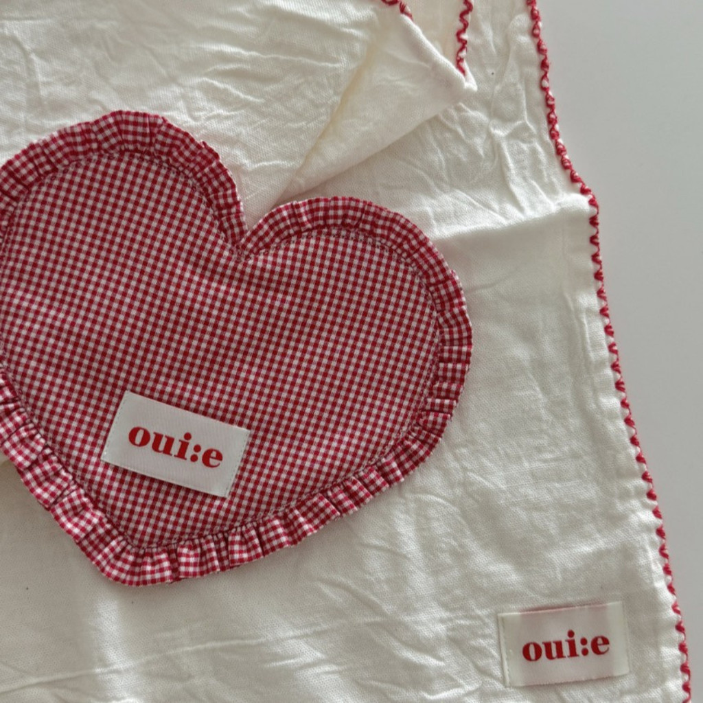 [siggi] HEART Tatakan Gelas Kain Aesthetic / Korean Fabric Placemat Alas Meja Makan