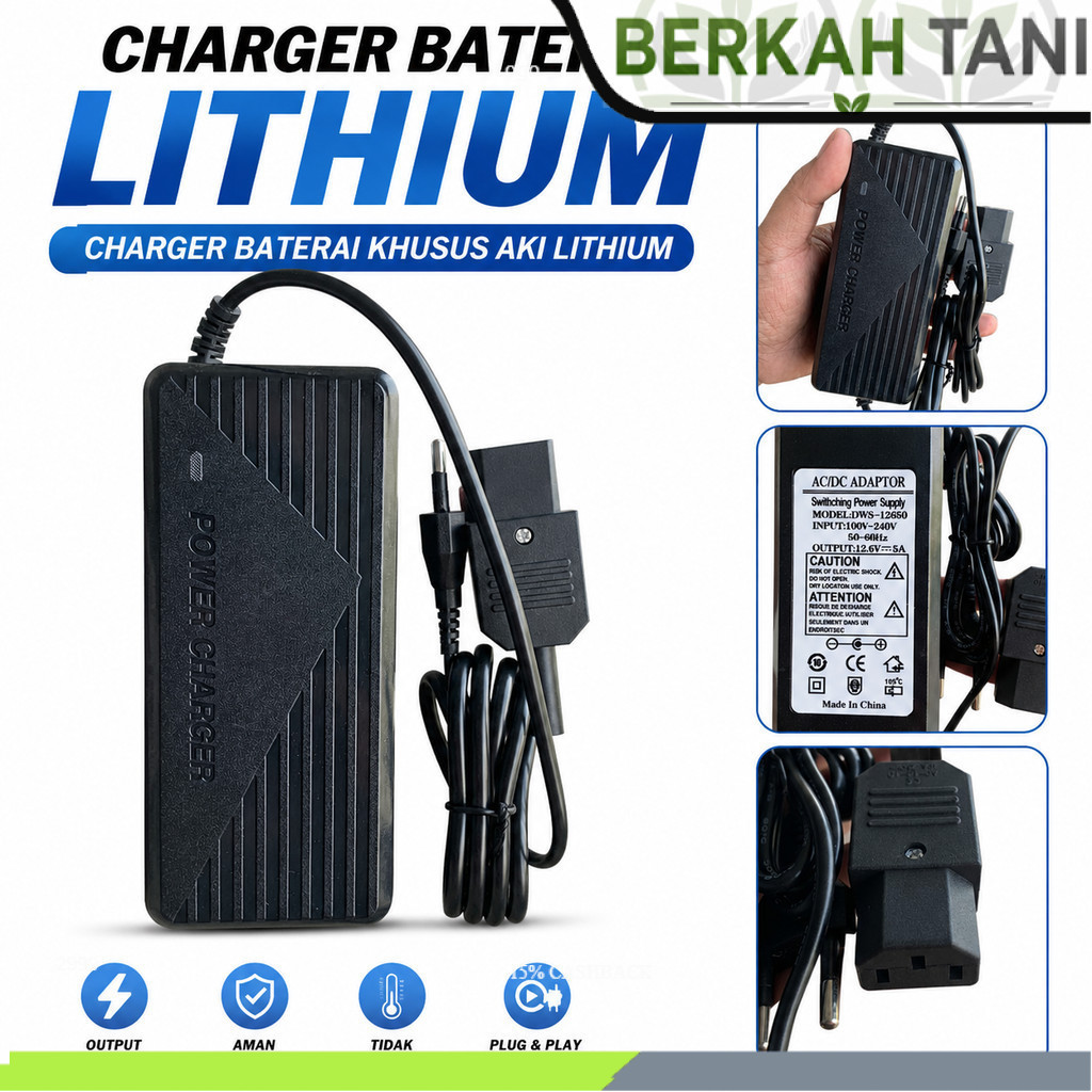 Charger baterai / aki Lithium Arus 5A - Charger sprayer khusus aki lithium