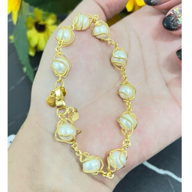 GELANG MUTIARA LAPIS EMAS