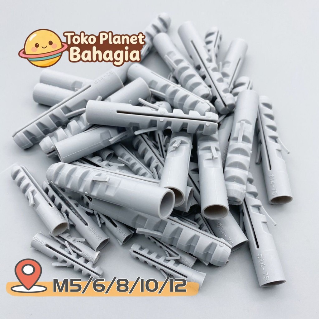 Angkur Tembok Plastik PVC IMUNDEX Fisher S5 S6 S8 S10 S12 Abu abu Nylon Wall Plug 1PC