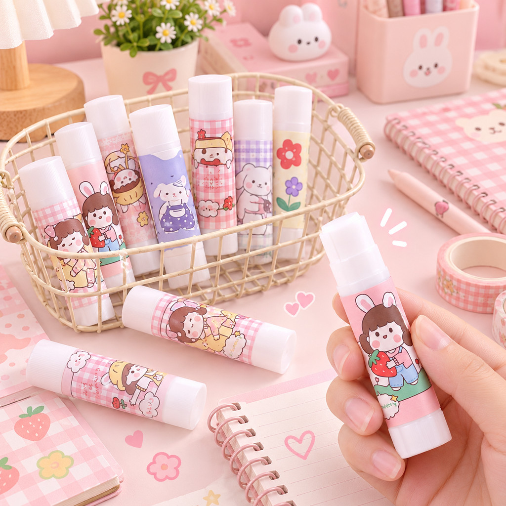 LEM KERTAS GLUE STICK / LEM KERTAS STICK / LEM PUTAR KATAKTER LUCU AESTHETIC LG