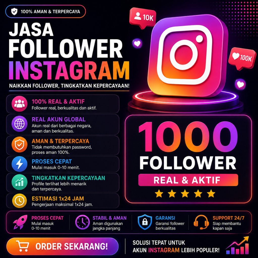 Promo - 1000 Follower Instagram Real akun - Garansi - Permanen
