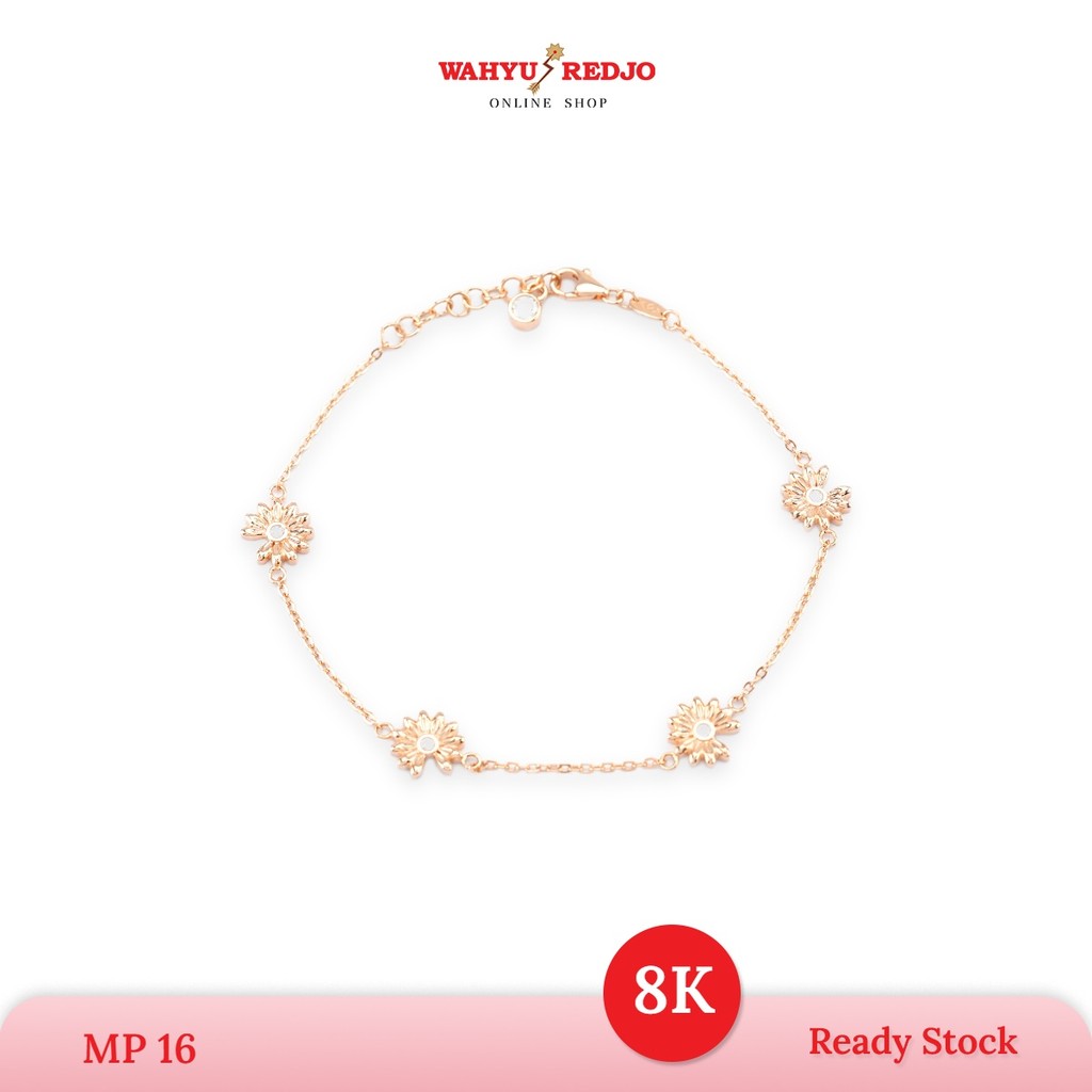 WAHYU REDJO - GELANG EMAS 8K CRM MODEL BUNGA DAISY GOLD SIMPLE & KEKINIAN (PMR)
