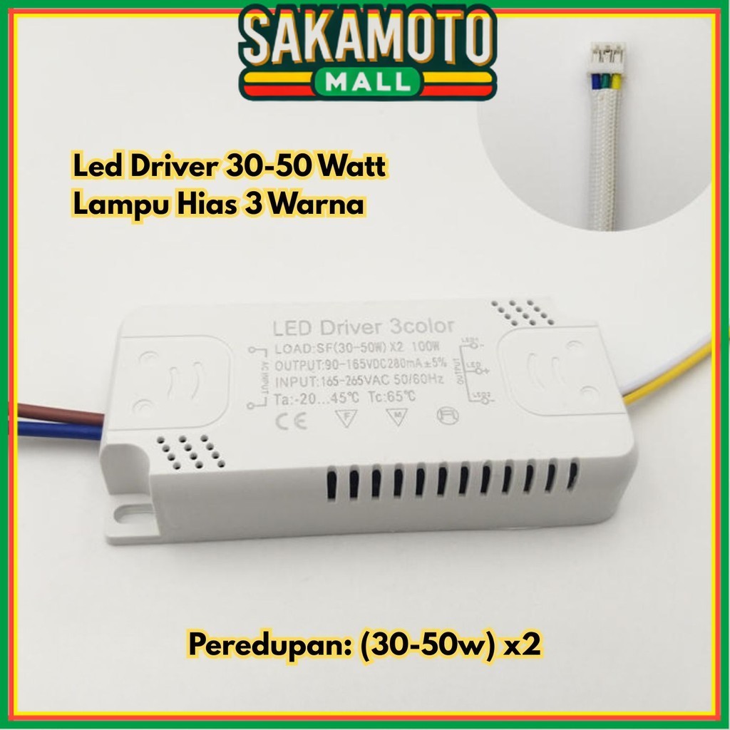 Led Driver 30-50 BR221 Lampu 3 Hias Watt Warna