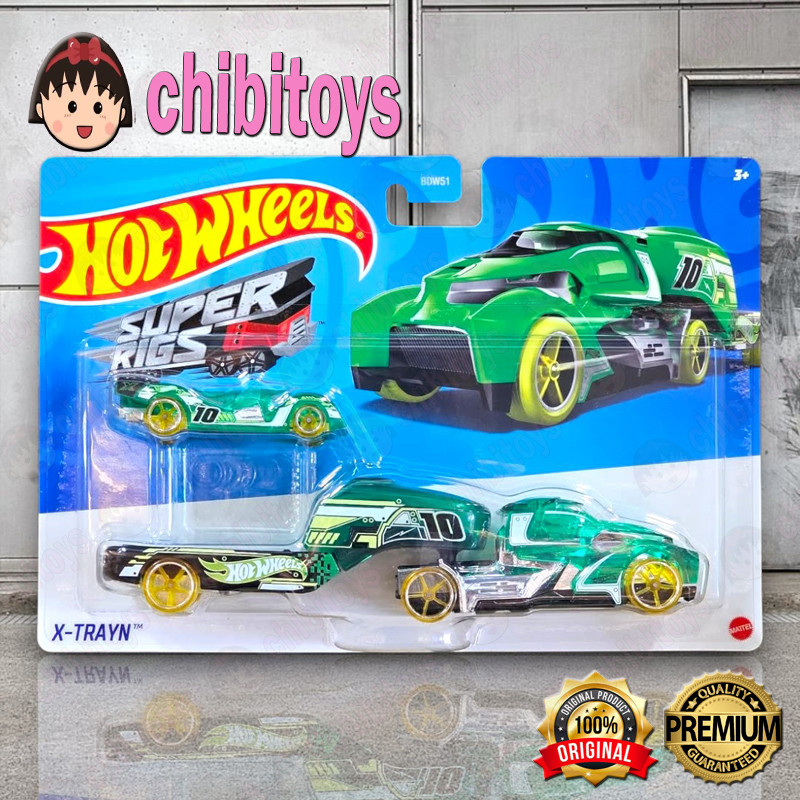 Hot Wheels Super Rigs X-Trayn with Hi-Tech Missile Diecast Transport Trailer Truck Balap