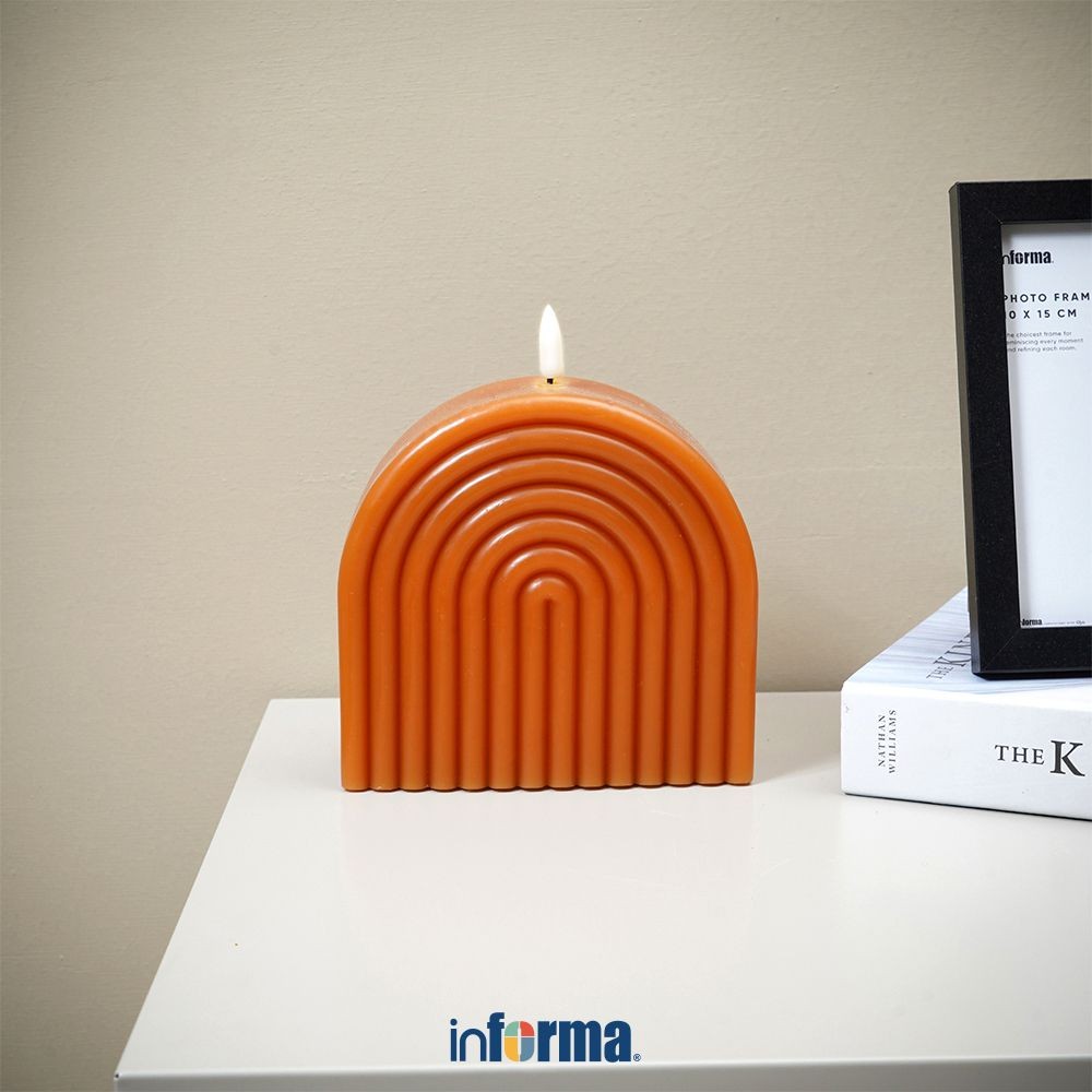 Informa 17 cm Lilin Flameless Dekorasi P1 - Merah Terracota Lilin Dekorasi Elektrik Tanpa Api Candle