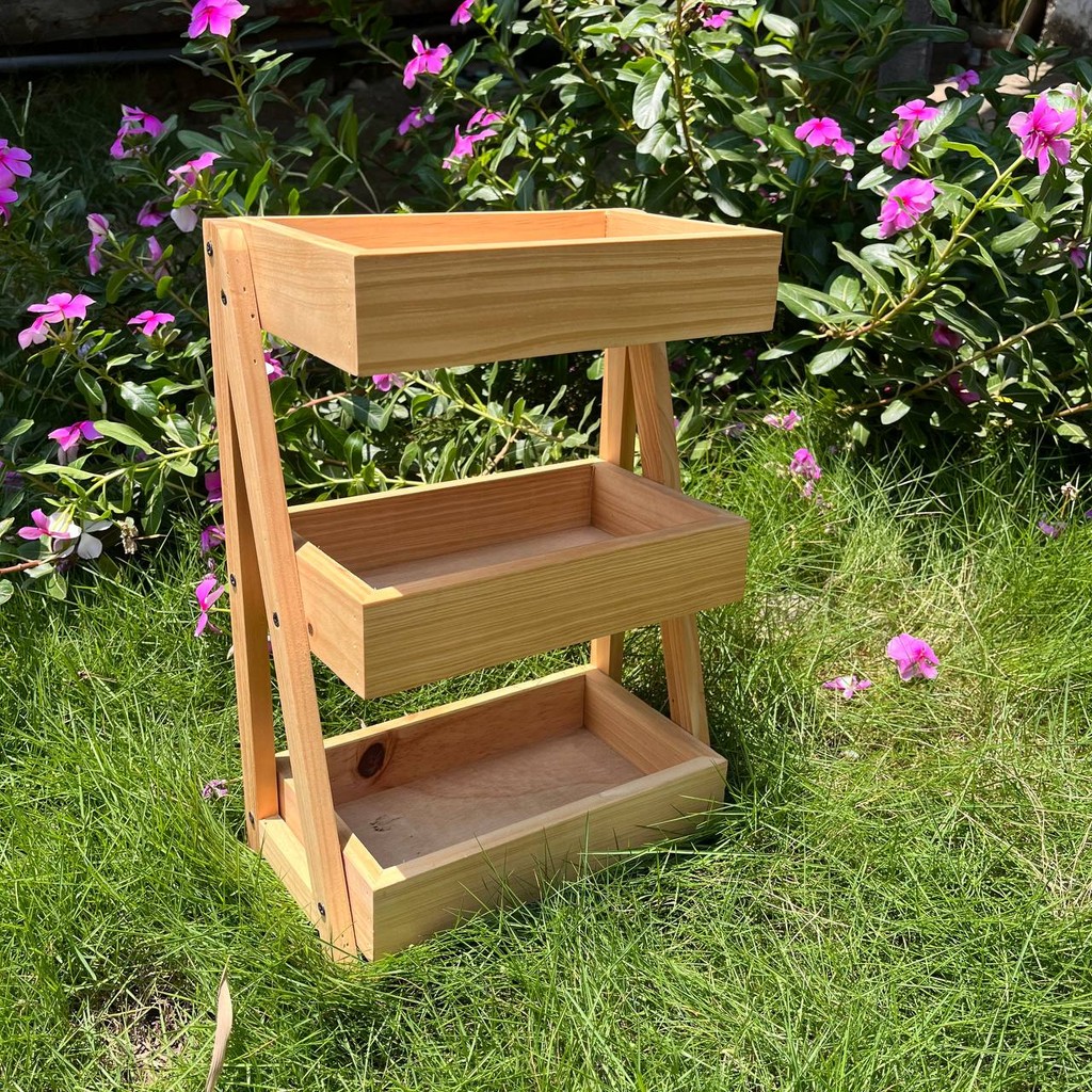 Rak bumbu dapur | rak serbaguna | rak portable | rak susun | rak susun 3 | rak kayu | rak estetik | 