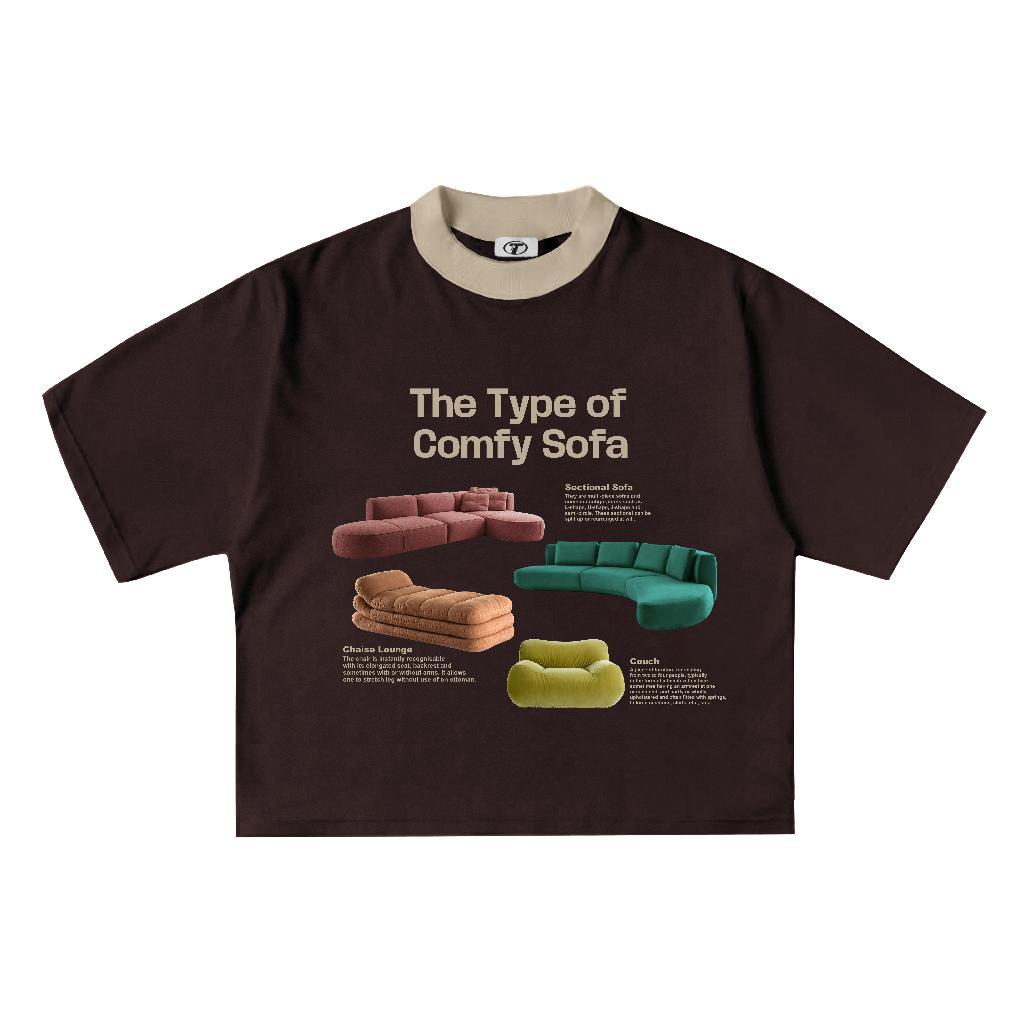 Thenational Boxy T-shirt Oversized Couch Ringer Dark Brown - Kaos Boxy Pria Wanita