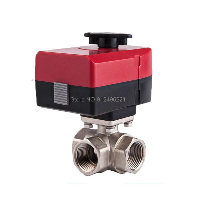 L Type DN20 Three Way Ball Valve Electric Valve Actuators 3-way Motorized Valve Integrated Electric 
