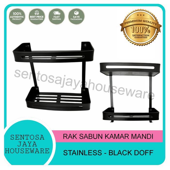 RAK SABUN HITAM STAINLESS KAMAR MANDI / RAK KAMAR MANDI HITAM STAINLESS