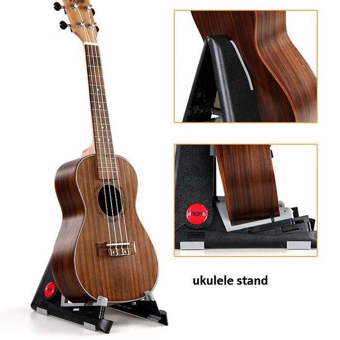 AROMA Foldable small ukulele gitar stand also support violin fiddle mandolin 2 sizes available - dud