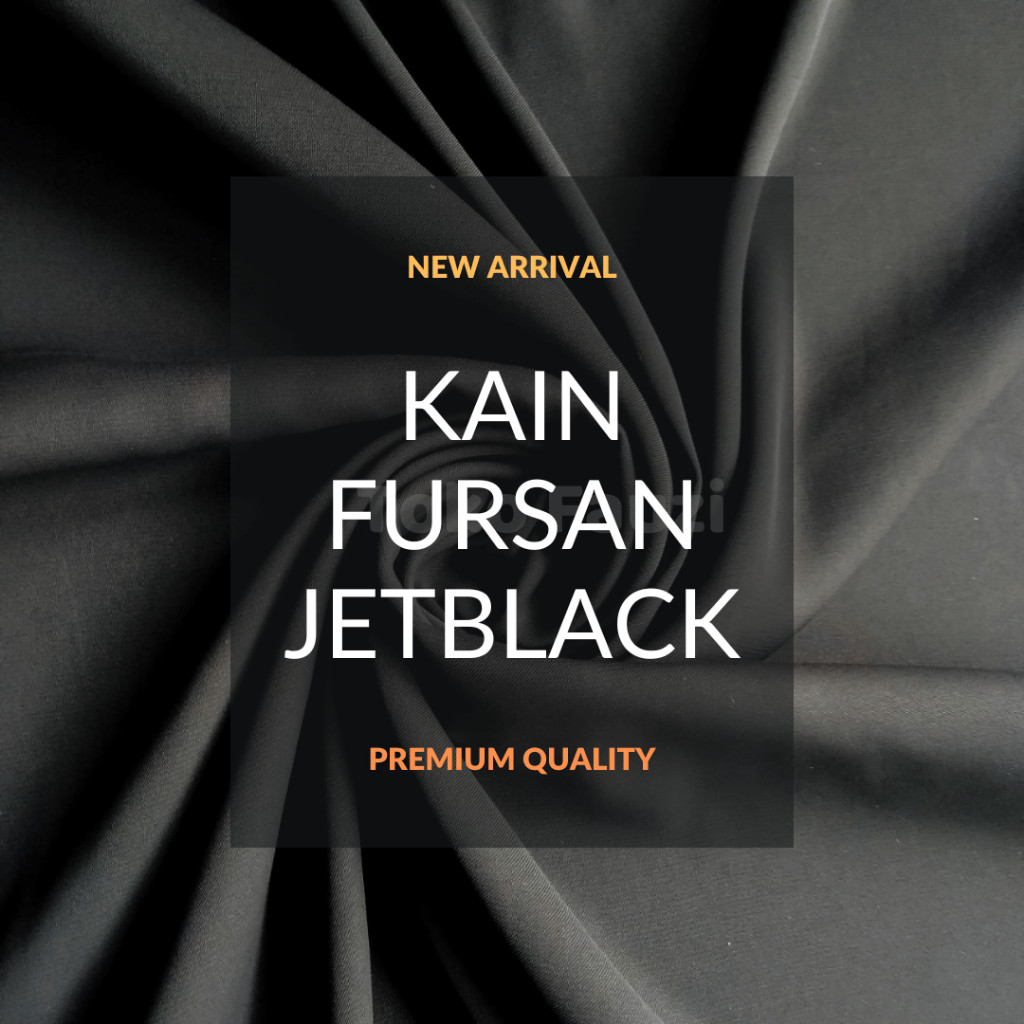 Kain Fursan Jetblack 0,5 Meter – Kain jetblack fursan Halus, Adem, Tidak Kusut, Bahan Abaya Arab