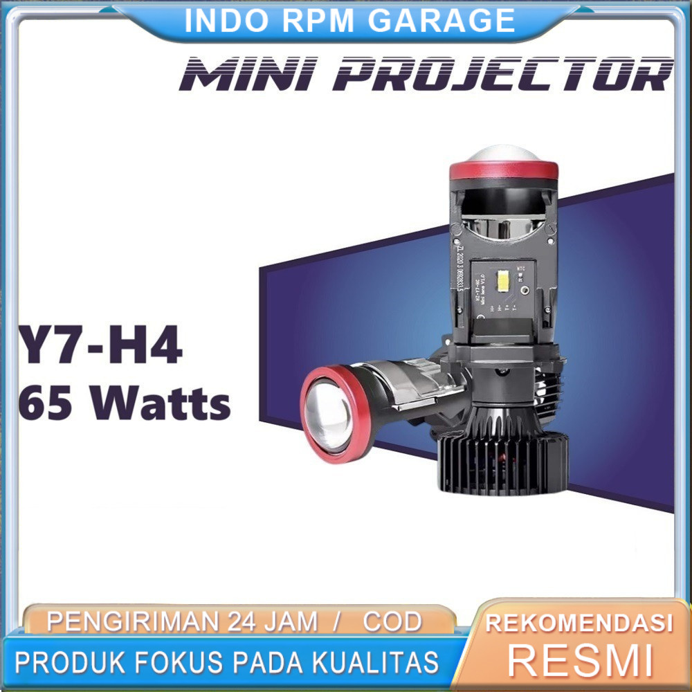 Lampu LED H4 Mini Projektor Y7D Y17D Y6D Original Super Bright Hi Low Beam Lampu Depan Mobil Motor F